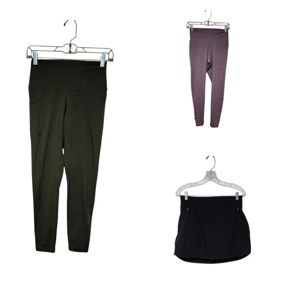 Colorfulkoala Activewear 25” Purple /Green Leggings & FREELY BLACK SKORT M - Picture 1 of 12